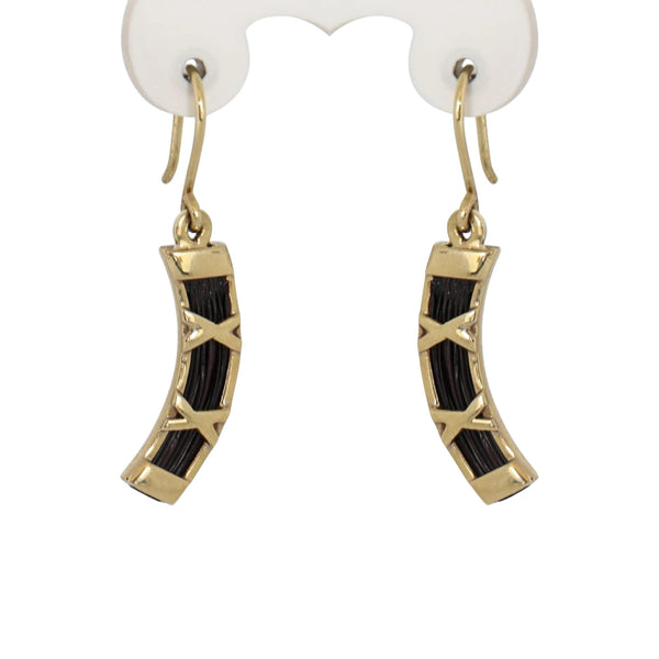 Elephant Hair Earrings set in 14 kt Yellow Gold