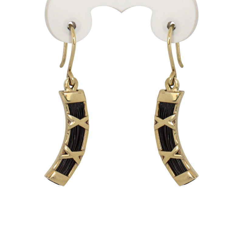 Elephant Hair Earrings set in 14 kt Yellow Gold