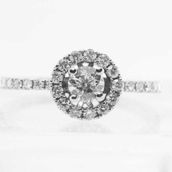 Platinum Halo Diamond Ring