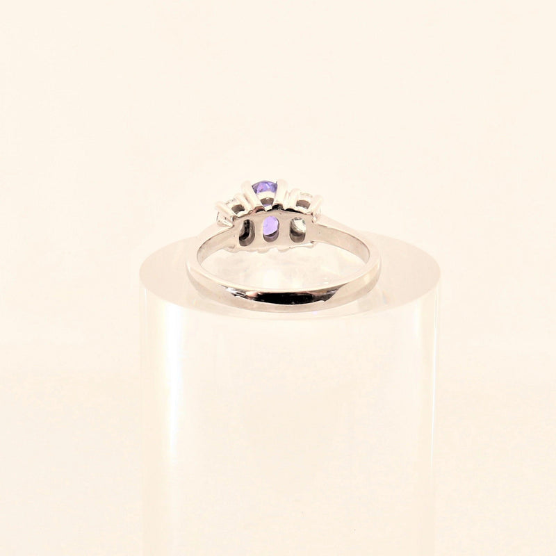 18kt White Gold Oval Tanzanite and Diamond Ring - Cape Diamond Exchange