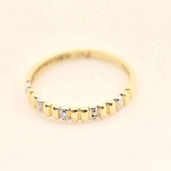 9 kt Yellow Gold Thin Band Diamond Ring - Cape Diamond Exchange