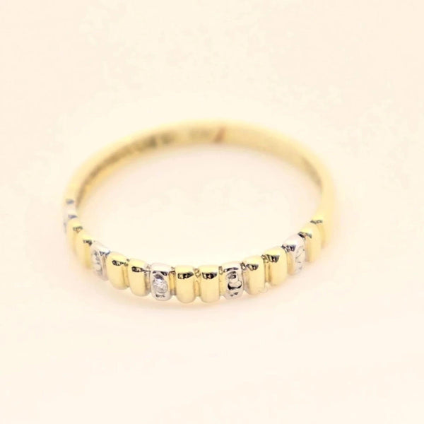 9 kt Yellow Gold Thin Band Diamond Ring - Cape Diamond Exchange