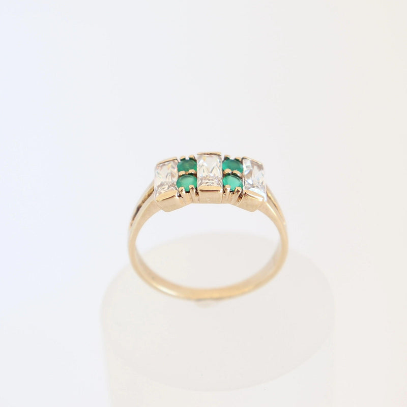 Yellow Gold Dress Ring with Cubic Zirconias