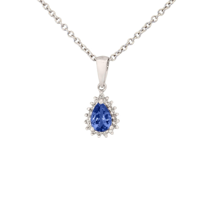 Pear Tanzanite and Diamond Pendant