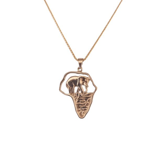 Map Of Africa Elephant On The Water Pendant - cape diamond exchange