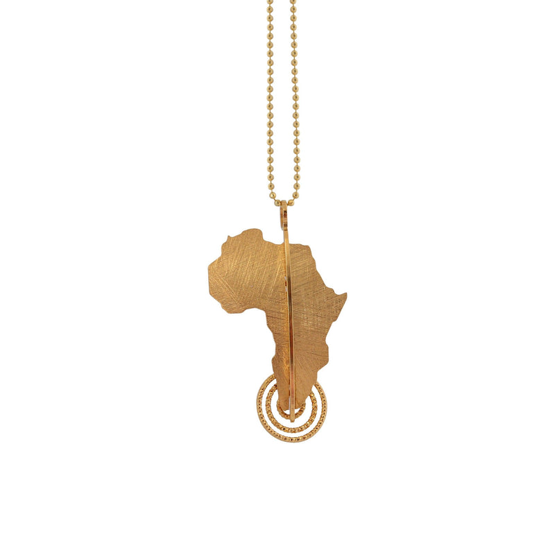 Gold Plated Silver Map of Africa Pendant