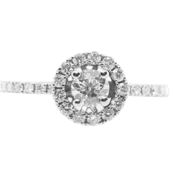 Platinum Halo Engagement Ring with diamonds 