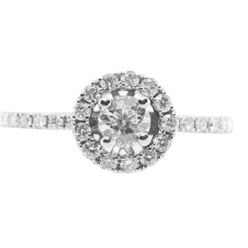 Platinum Halo Engagement Ring with diamonds 