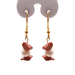 Glass Pearl Beads and Sandstone Earrings - Cape Diamond Exchange