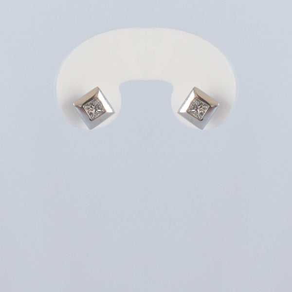 Princess Cut Diamond Square Earrings - cape diamond exchange