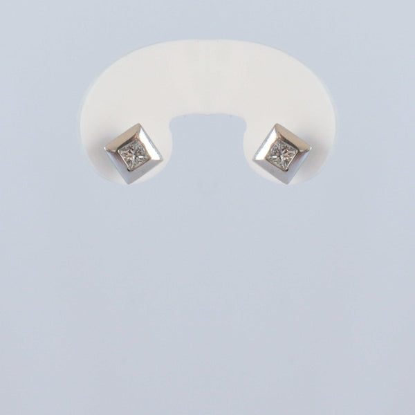 Princess Cut Diamond Square Earrings - cape diamond exchange