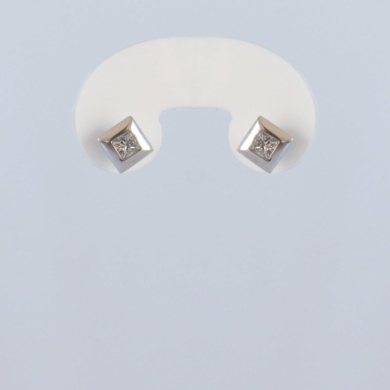 Princess Cut Diamond Square Earrings - cape diamond exchange