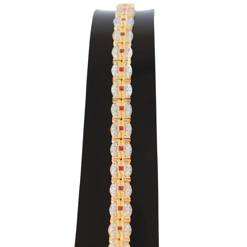 18 kt Yellow Gold Bracelet with Diamonds and Rubies Cape Diamond Exchange in St. George's Mall