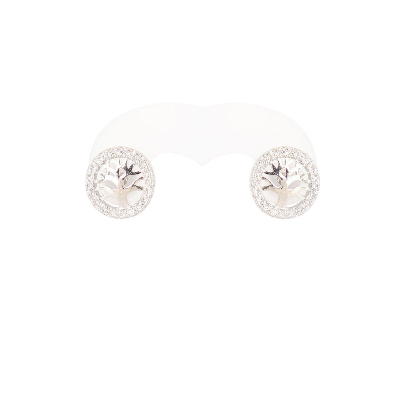 Tree of Life Stud Earrings with Cubic Zircon Cape Diamond Exchange in St. George's Mall
