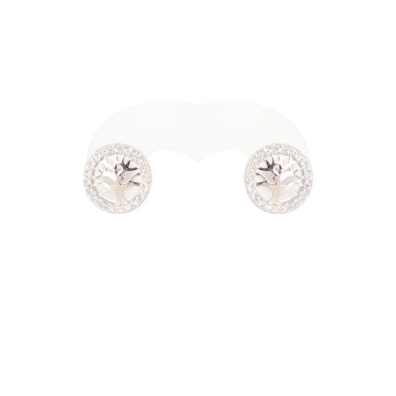 Tree of Life Stud Earrings with Cubic Zircon Cape Diamond Exchange in St. George's Mall