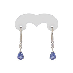 Silver Long hook Earrings with a drop of water - Cape Diamond Exchange