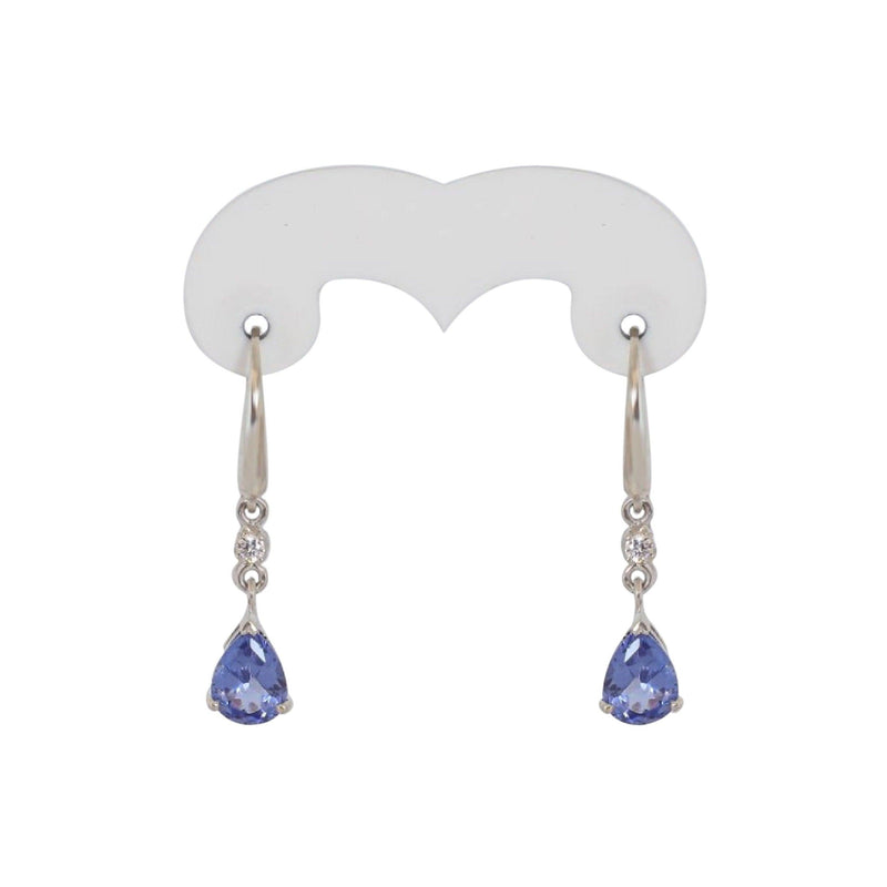 Silver Long hook Earrings with a drop of water - Cape Diamond Exchange