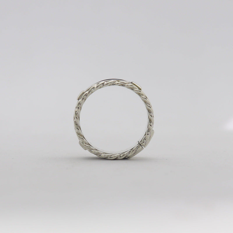 Silver Cable Ring with Elephant Hair Cape Diamond Exchange