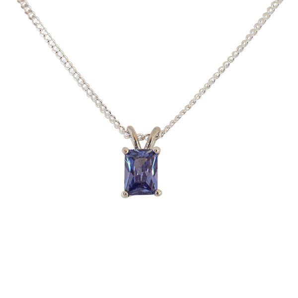 Silver Pendant with emerald-cut Bluestone - Cape Diamond Exchange