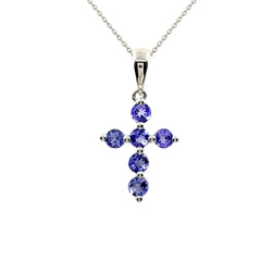 9 kt White Gold Cross pendant with Tanzanite - Cape Diamond Exchange