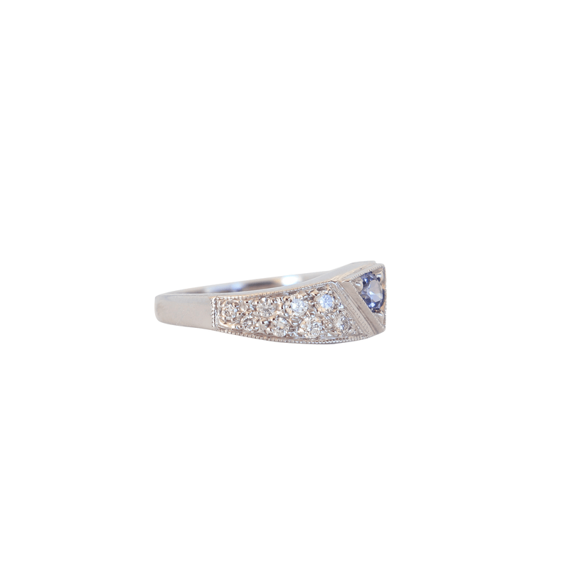 White Gold Tanzanite and Diamond Vintage Ring Cape Diamond Exchange in St. George's Mall