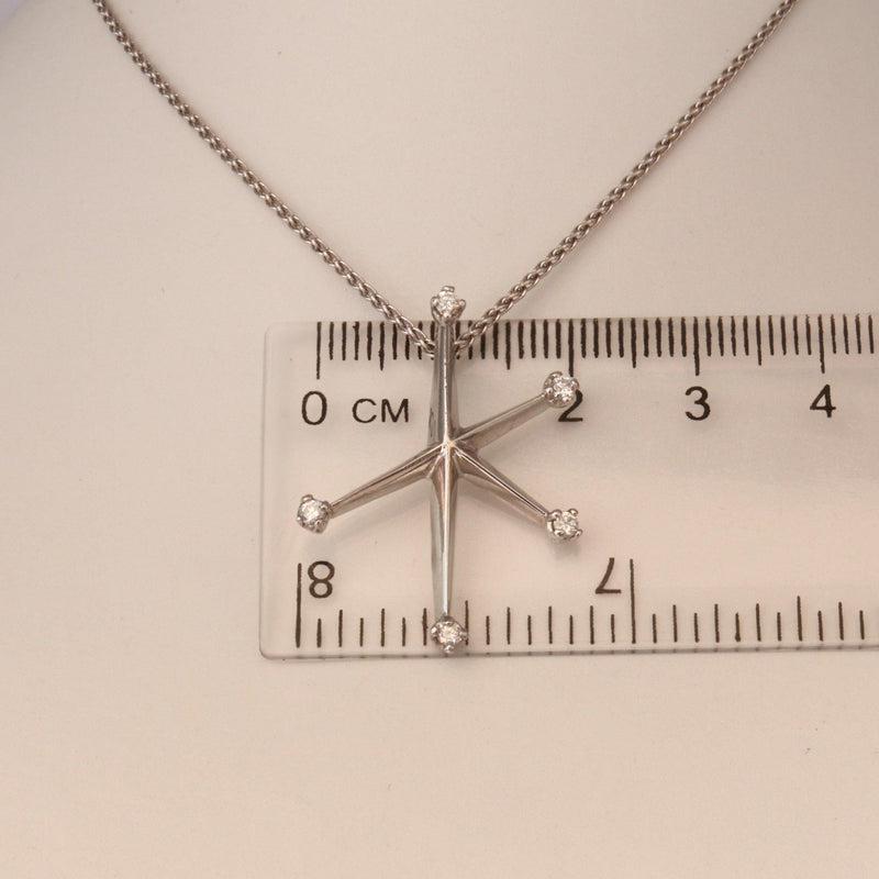 White Gold Southern Star Cross with Diamonds with measurements - cape diamond exchange				