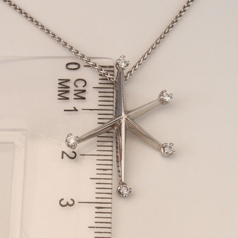White Gold Southern Star Cross with Diamonds with measurements - cape diamond exchange				