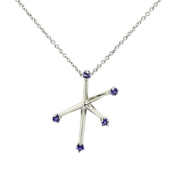 18 kt White Gold Southern Star Cross with Tanzanite stones - Cape Diamond Exchange