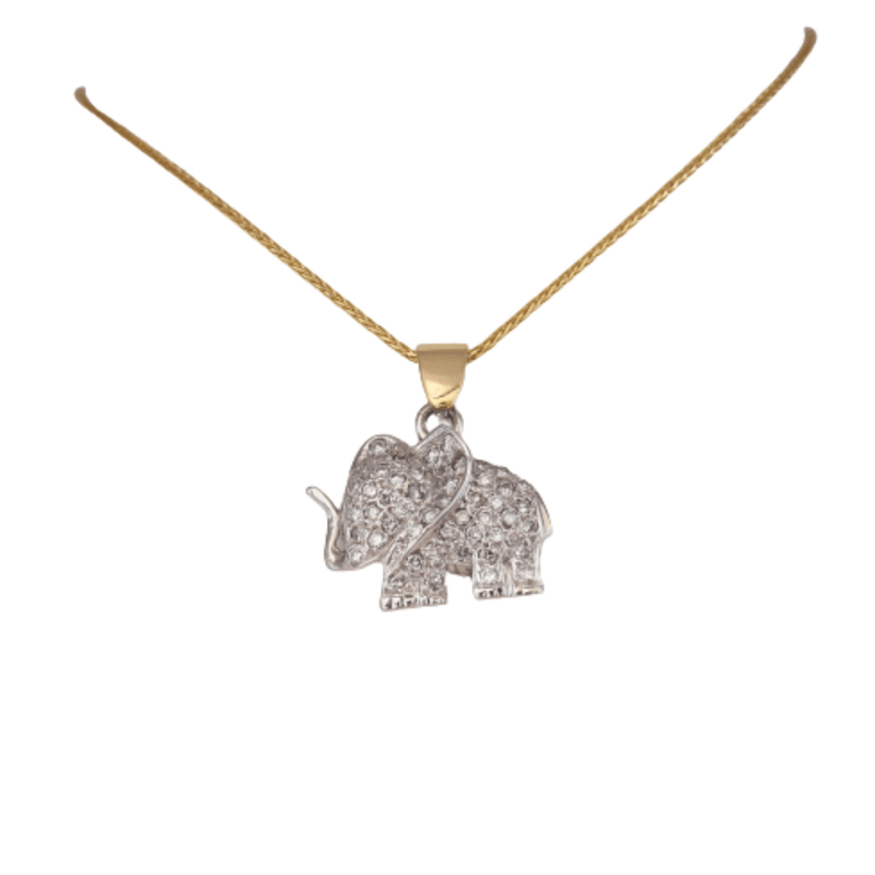 White and Yellow Gold Elephant with Diamonds - cape diamond exchange