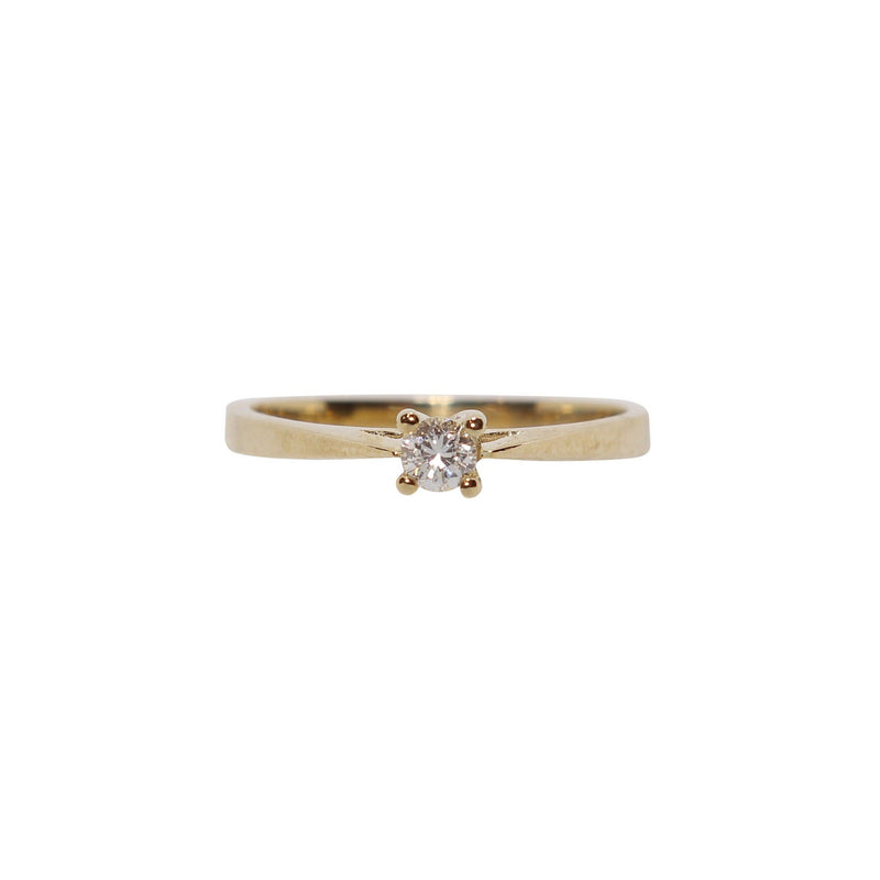 Yellow Gold 4-Claw Solitaire Diamond Ring- Cape Diamond Exchange 