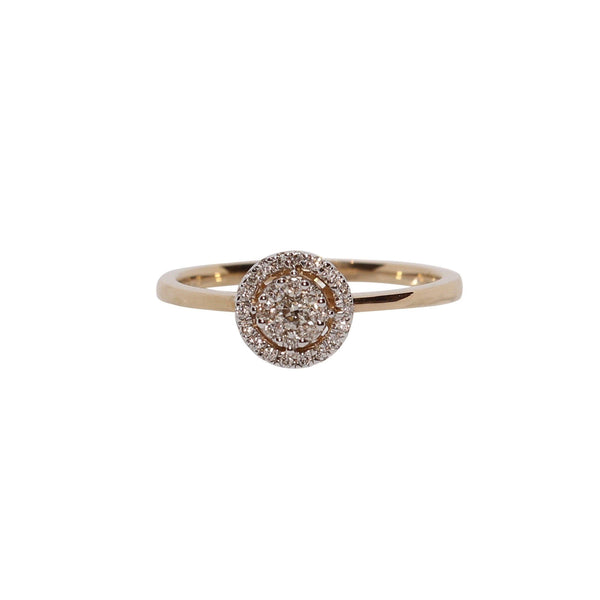 Yellow Gold Halo Engagement Ring - Cape Diamond Exchange