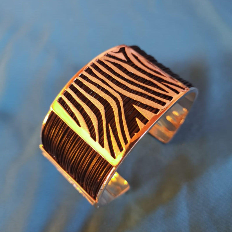 Elephant Hair Bangle zebra print - Cape Diamond Exchange 