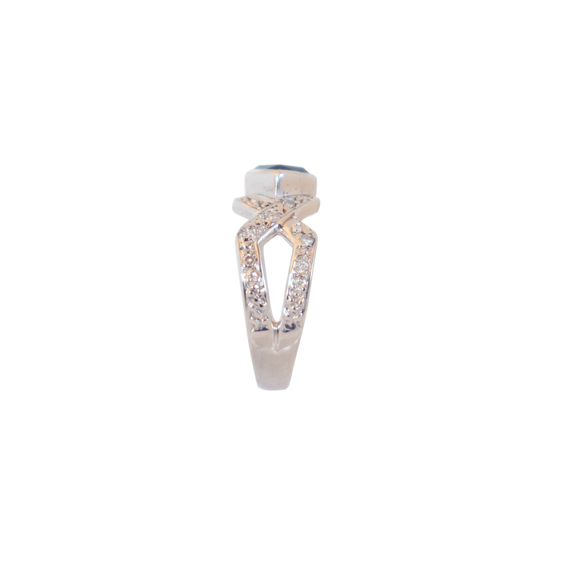 Criss-Cross Ring with Tanzanite and Diamonds in a Split-band - Cape Diamond Exchange