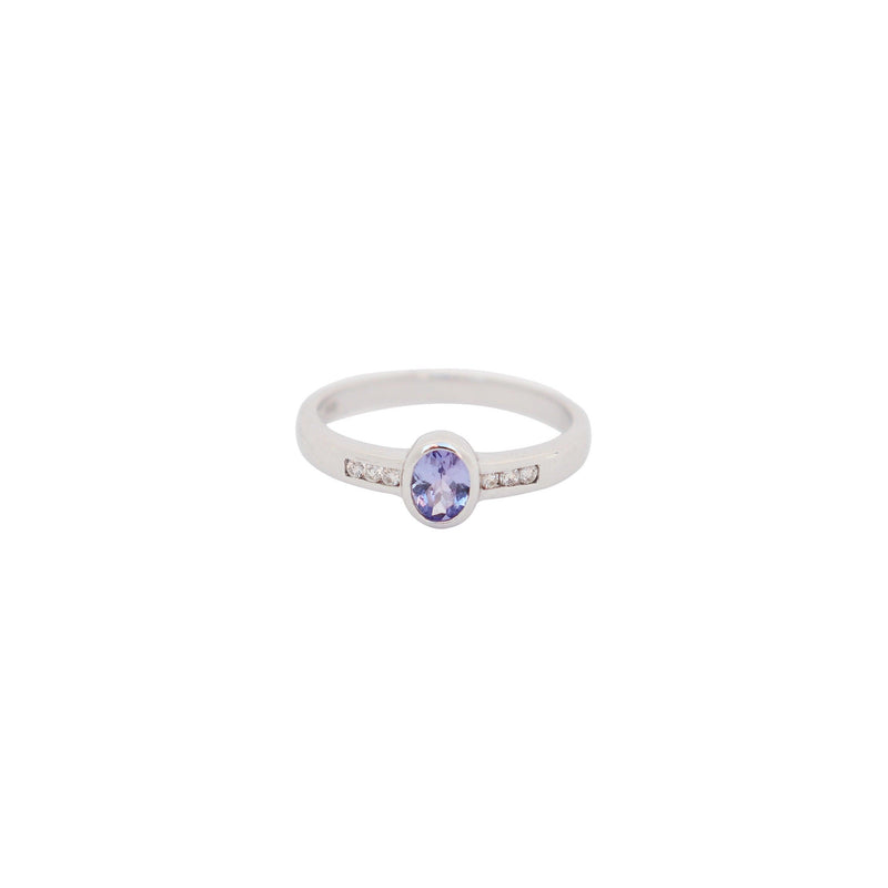 Oval Tanzanite and Diamond Ring - cape diamond exchange