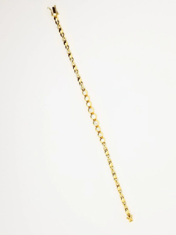 18 kt Yellow Gold Tennis Bracelet with Diamonds - Cape Diamond Exchange