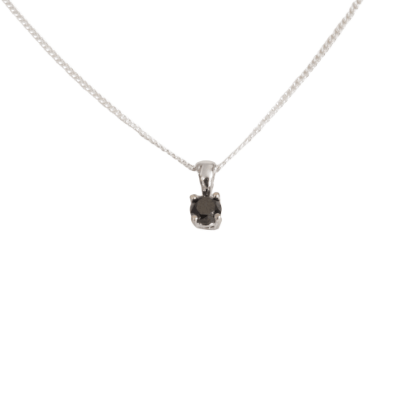 Black Diamond Set in White Gold Pendant - cape diamond exchange