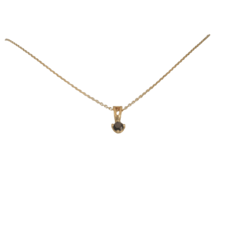 Black Diamond Set in Yellow Gold Pendant - cape diamond exchange