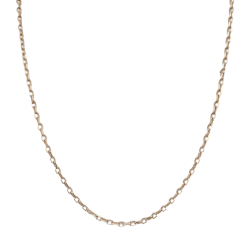 9karat Yellow Gold Cable Link Chain   This is a classic Anchor cable link chain with simple oval or round links. The links connect each other horizontally and vertically. Perfect for a pendant or just as it is.  Cape Diamond Exchange 