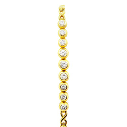 18 kt Yellow Gold Tennis Bracelet with Diamonds - Cape Diamond Exchange