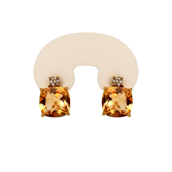 Citrine and Diamonds Earrings