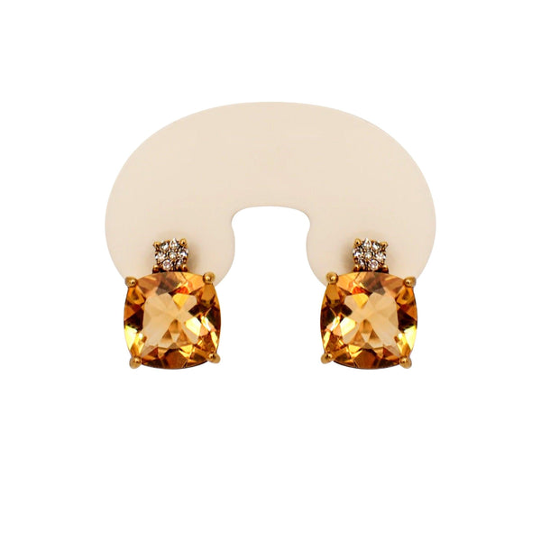 Citrine and Diamonds Earrings