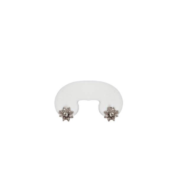 18kt White Gold Cluster Diamond Earrings - cape diamond exchange