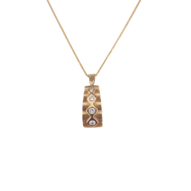 Corrugated curved pendant with diamonds -Cape Diamond Exchange