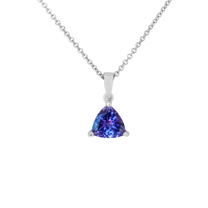 Three Prong Trillion Tanzanite Pendant