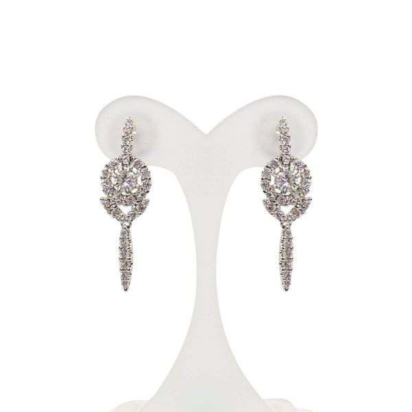 White Gold Diamond pendant-drop Earrings Cape Diamond Exchange in St. George's Mall