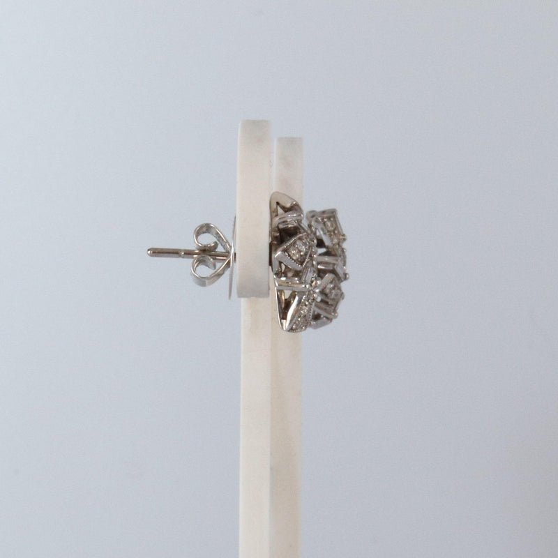 Diamond Pinwheel Earrings sideview - cape diamond exchange