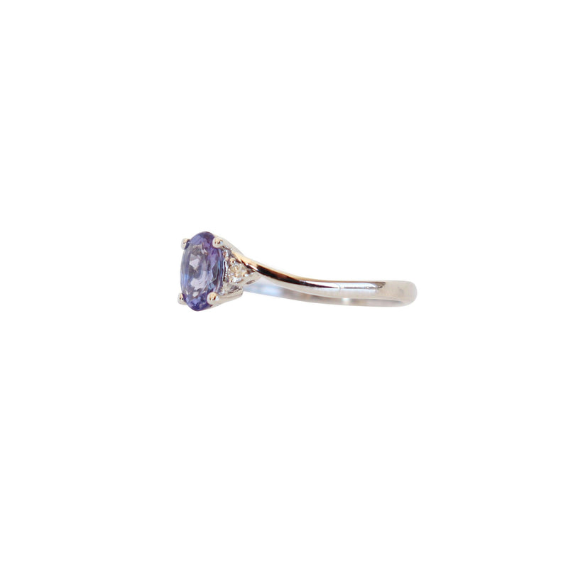 Oval Tanzanite Twist ring with Diamonds - Cape Diamond Exchange