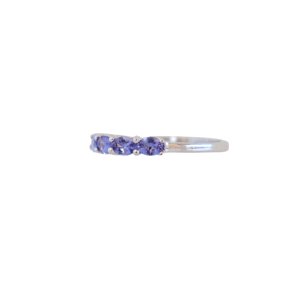 Oval Tanzanites set in White Gold Eternity Ring - Cape Diamond Exchange