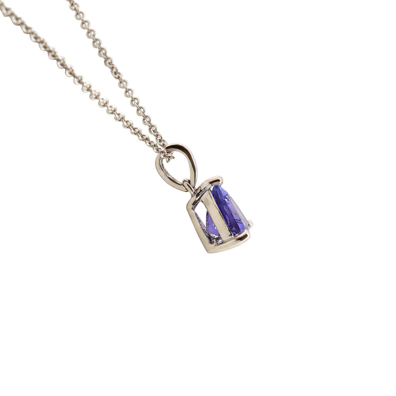 18 kt White Gold Trillion Tanzanite Pendant