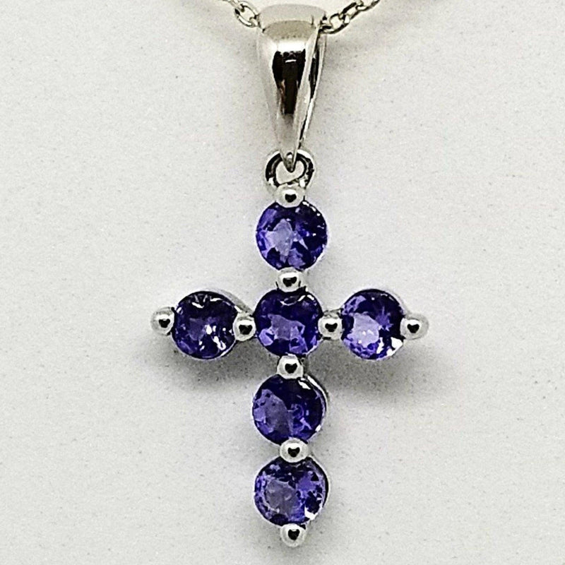 9 kt White Gold Cross pendant with Tanzanite - Cape Diamond Exchange